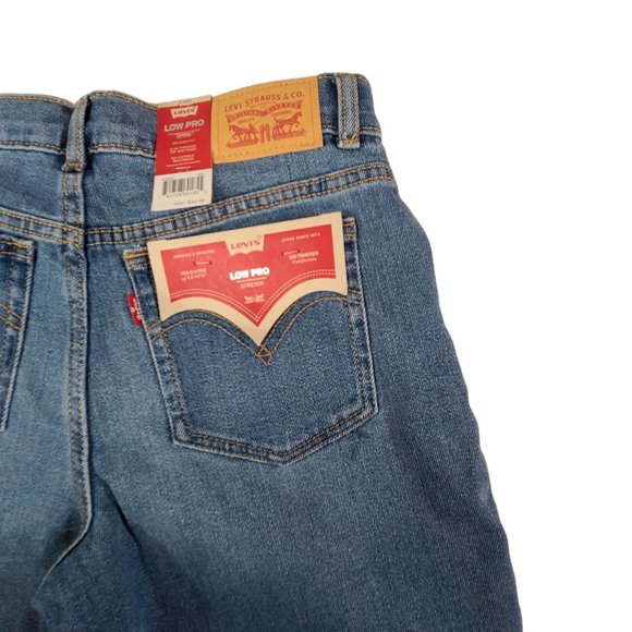 Levi's Girls Size 12R Blue Solid Low Pro Straight Cut Jeans Mid Rise NWT - Picture 11 of 14